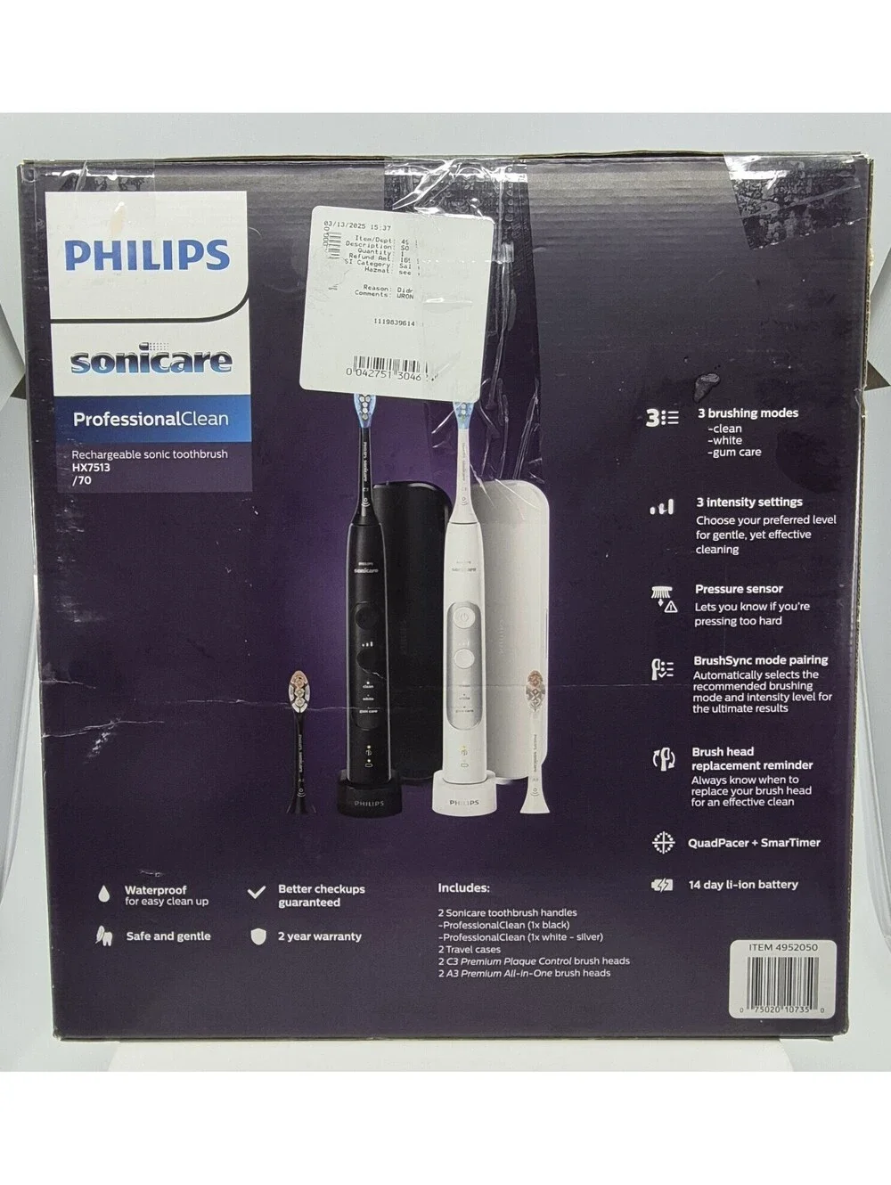Philips Sonicare - Professional Clean - Rechargeable Electric Toothbrush - 2Pack